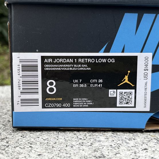 Air Jordan 1 Low “Obsidian” Sneaker   CZ0790-400  - DesignerGu