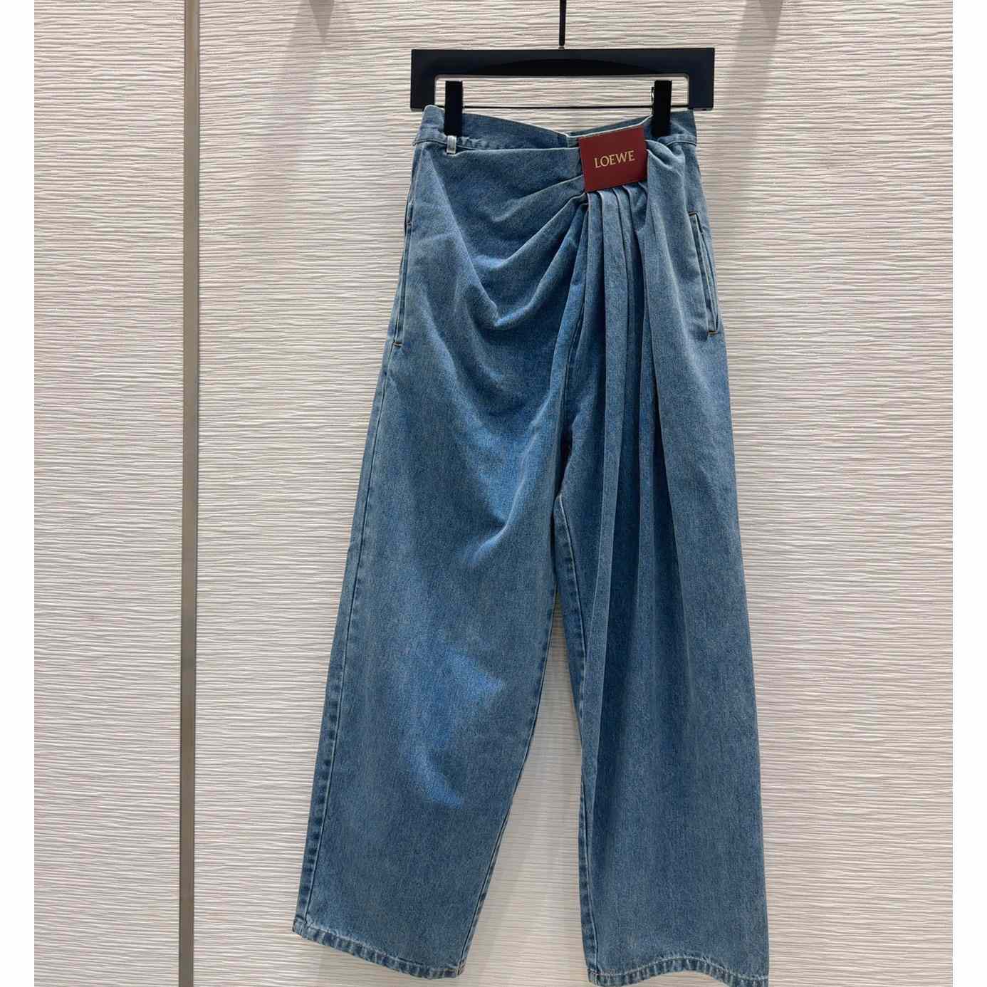 Loewe Draped Jeans In Denim - DesignerGu