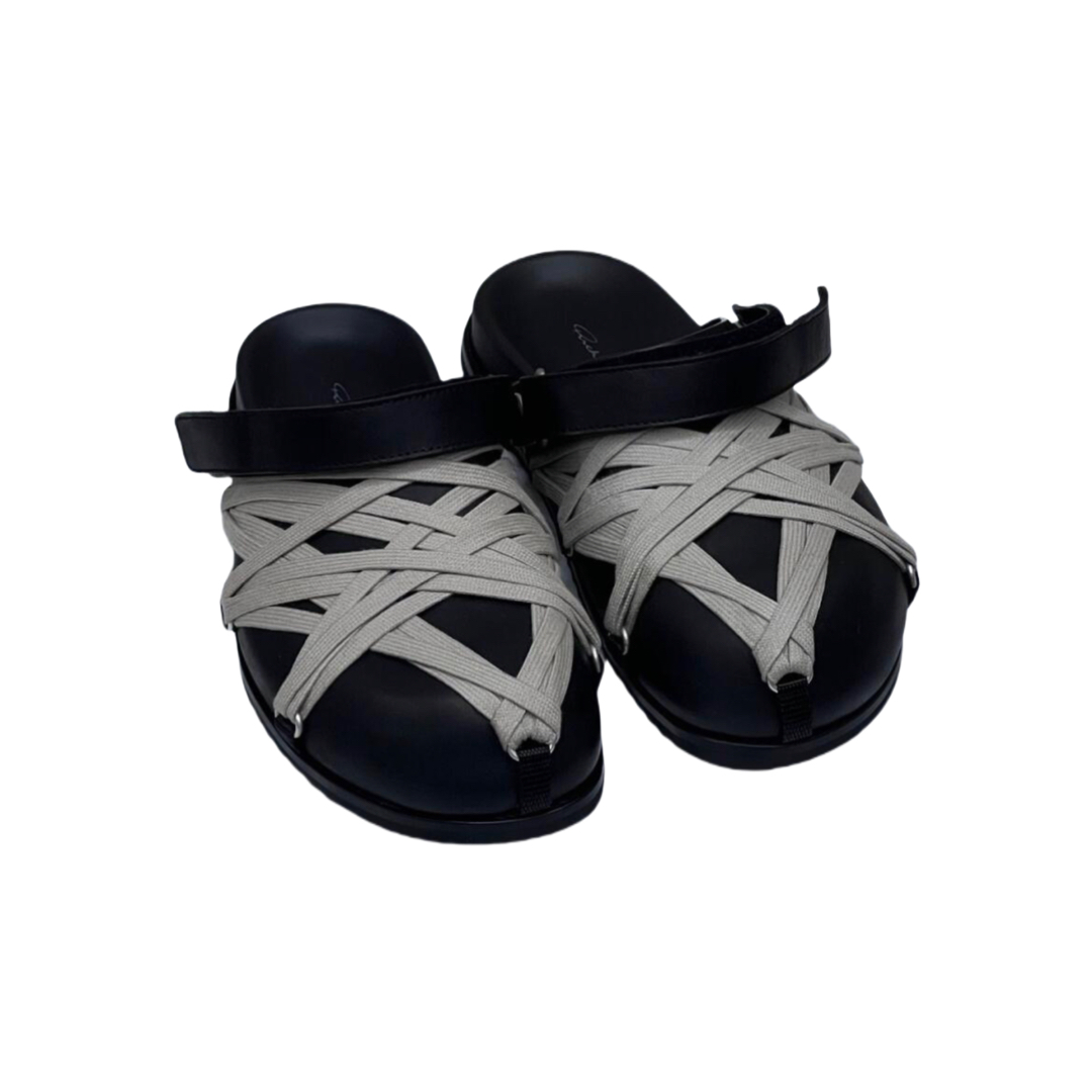 Rick Owens Hollywood Megalaced Mule Granola 'Black' - DesignerGu