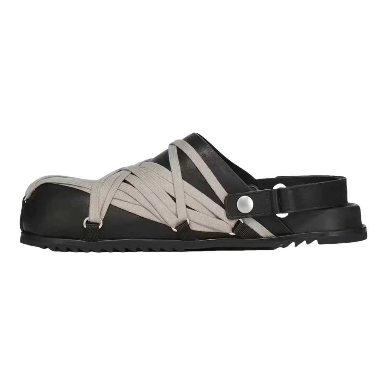 Rick Owens Hollywood Megalaced Mule Granola 'Black' - DesignerGu