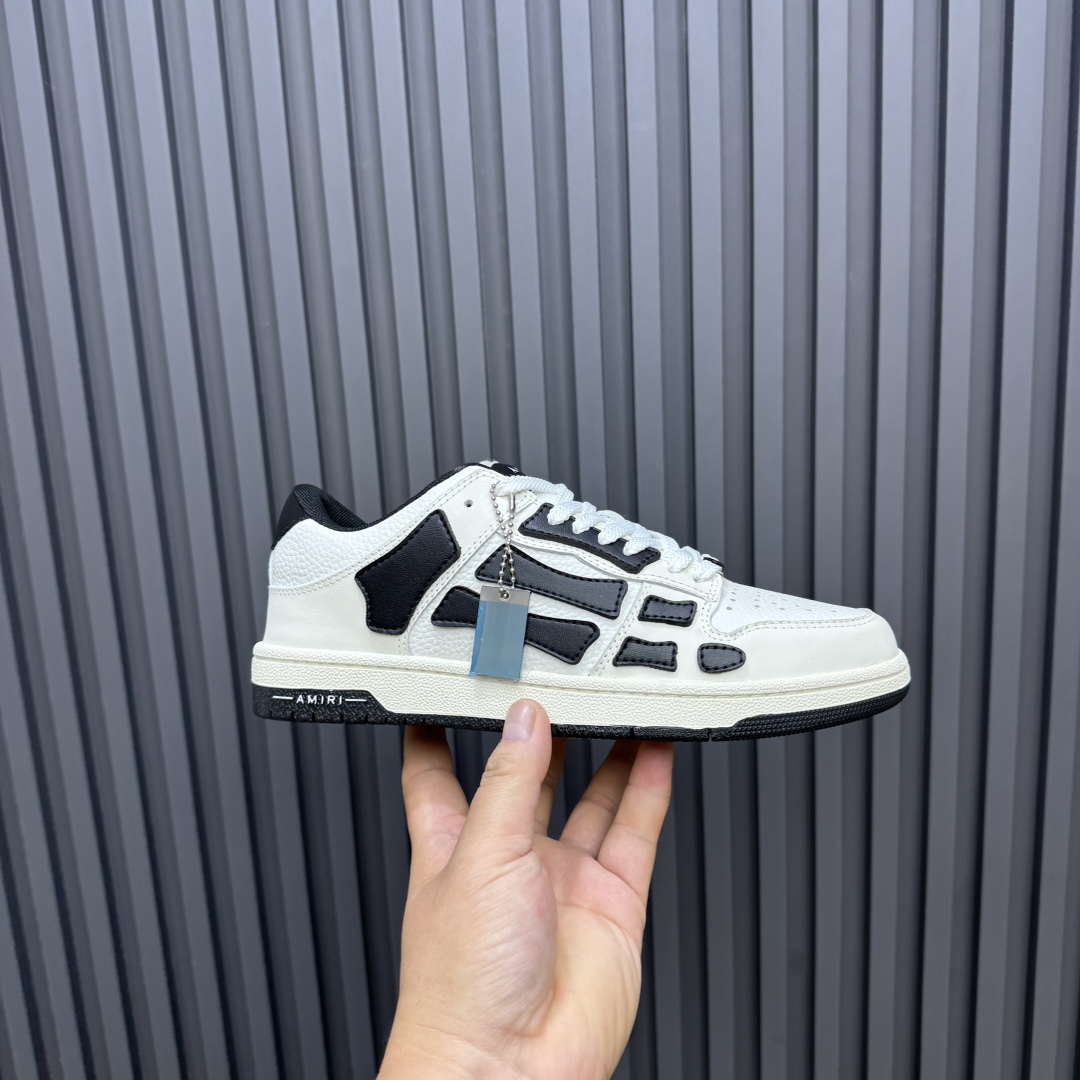 Amiri Skel-Top Low Sneaker White/Black - DesignerGu