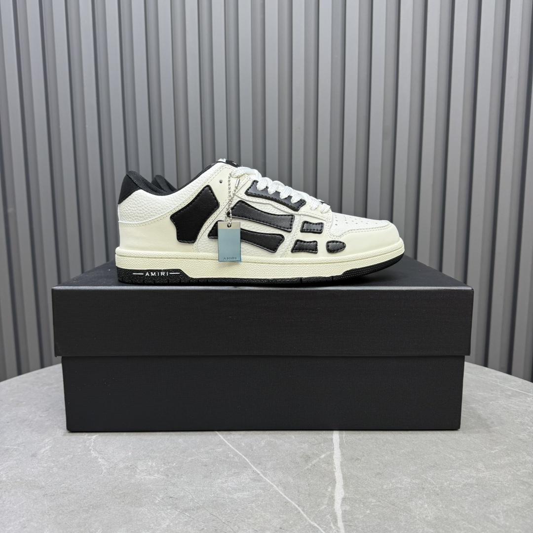 Amiri Skel-Top Low Sneaker White/Black - DesignerGu