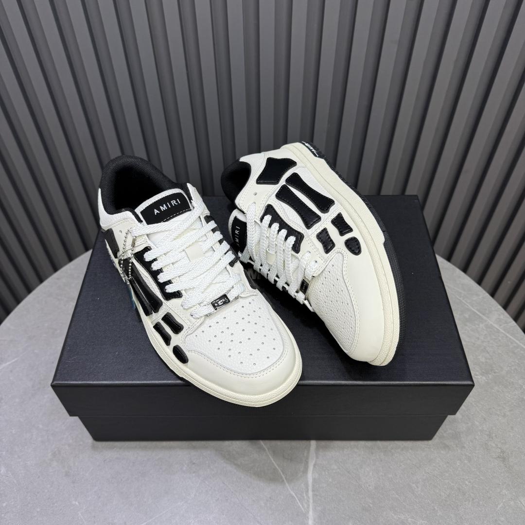 Amiri Skel-Top Low Sneaker White/Black - DesignerGu