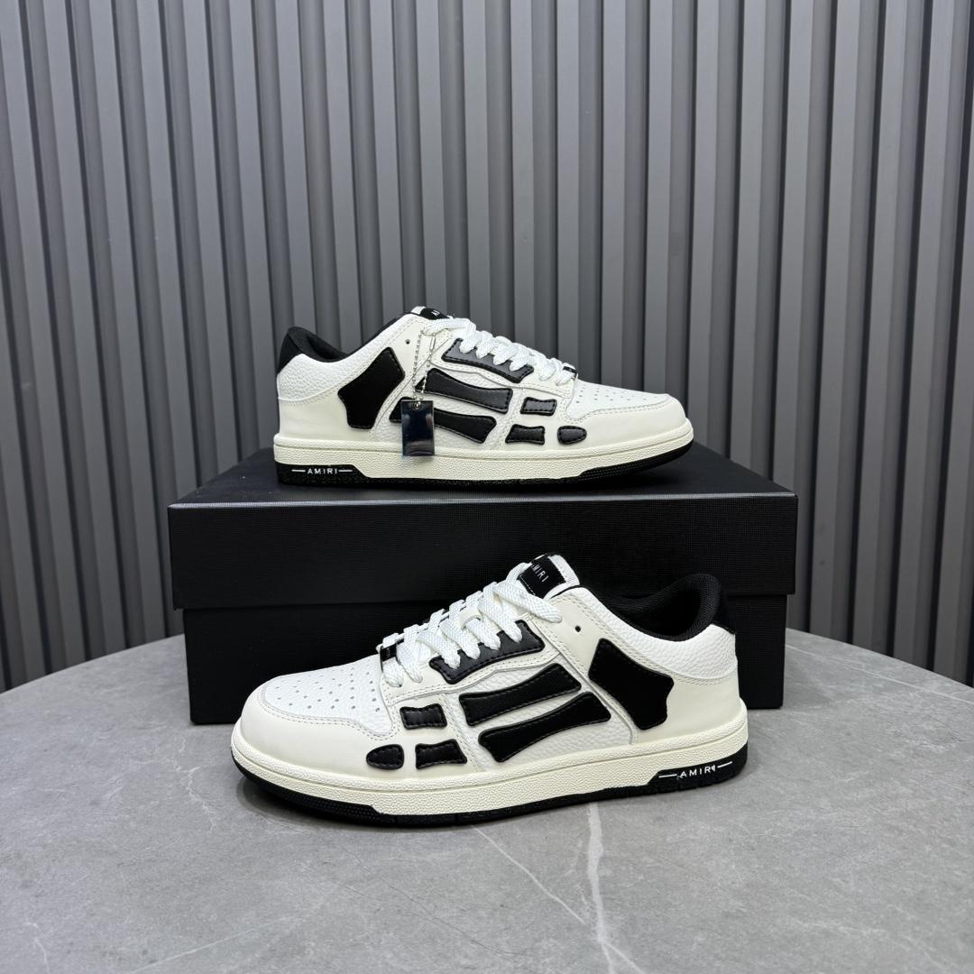 Amiri Skel-Top Low Sneaker White/Black - DesignerGu