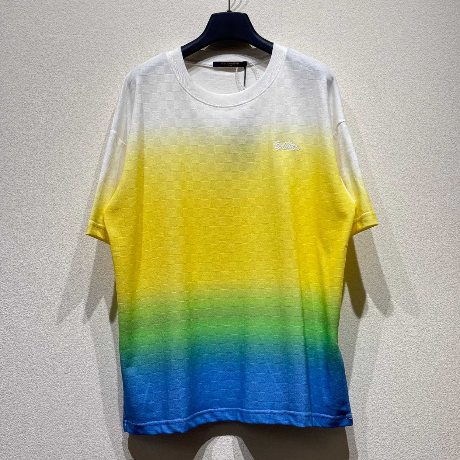 Louis Vuitton Damier Gradient Jacquard Cotton T-Shirt   - DesignerGu