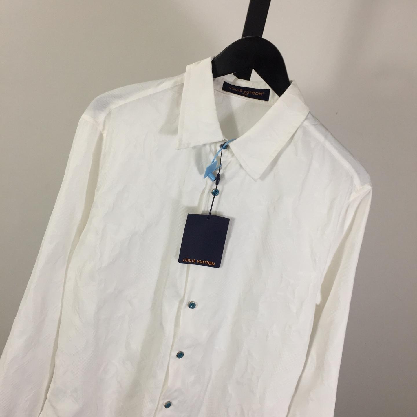 Louis Vuitton Long-Sleeved Jacquard Silk Shirt   1AFWRZ - DesignerGu