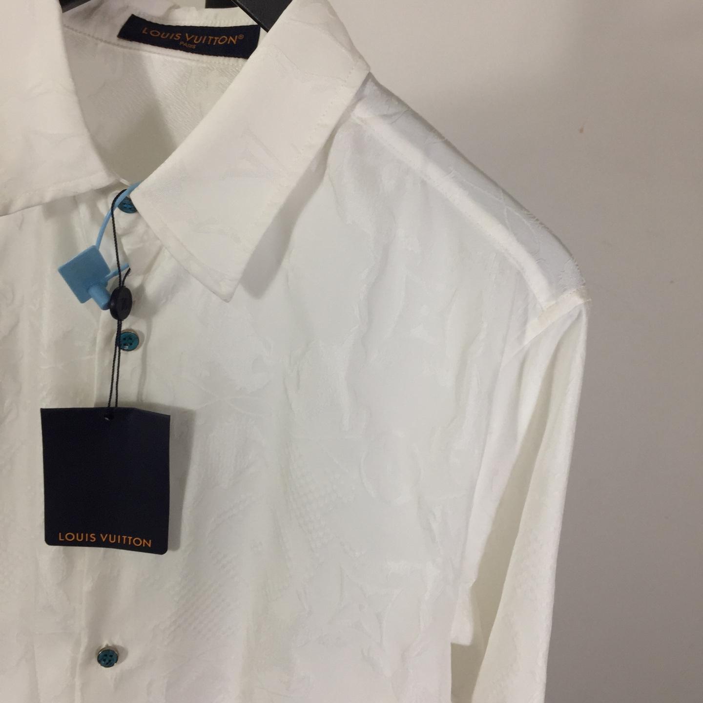 Louis Vuitton Long-Sleeved Jacquard Silk Shirt   1AFWRZ - DesignerGu