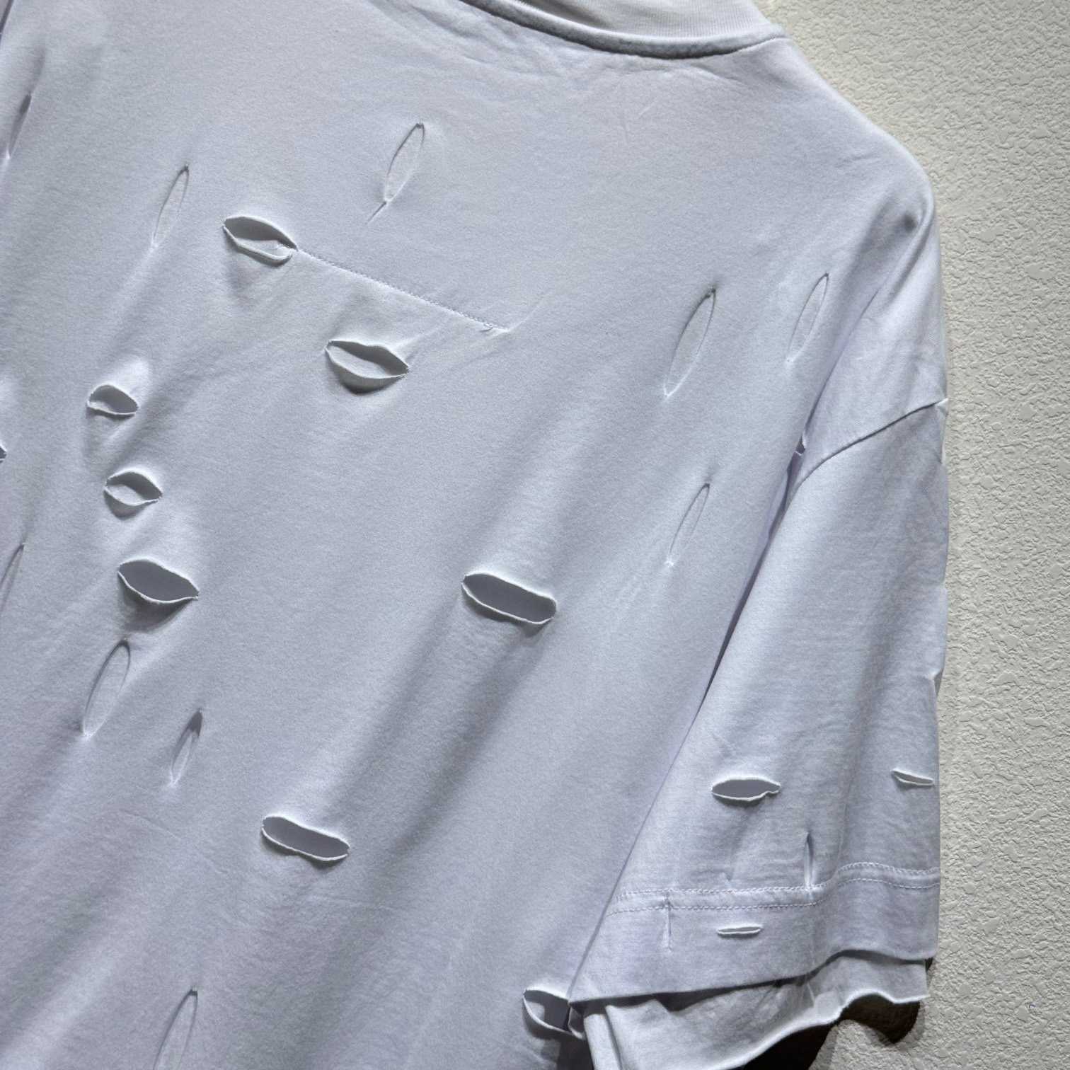 Givenchy White Destroyed T-Shirt  - DesignerGu