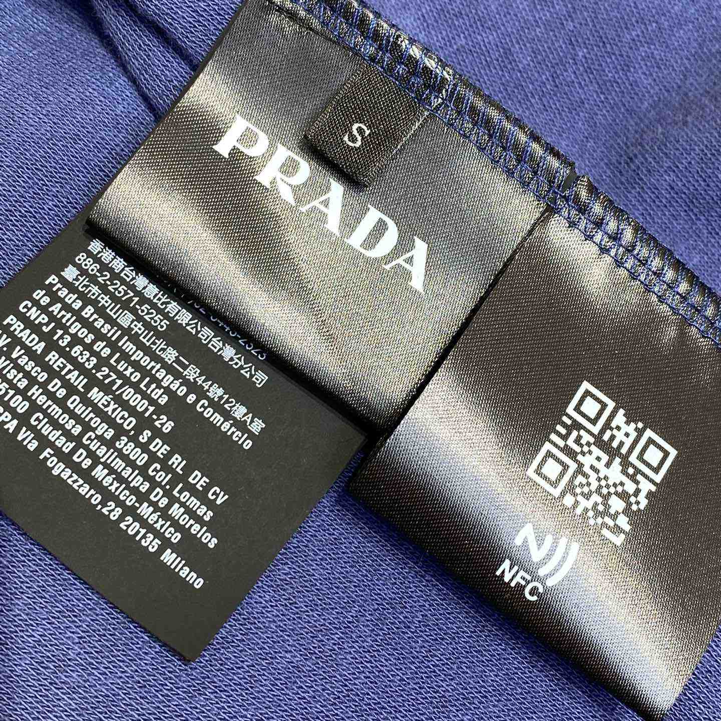 Prada Triangle-logo Terry T-shirt - DesignerGu