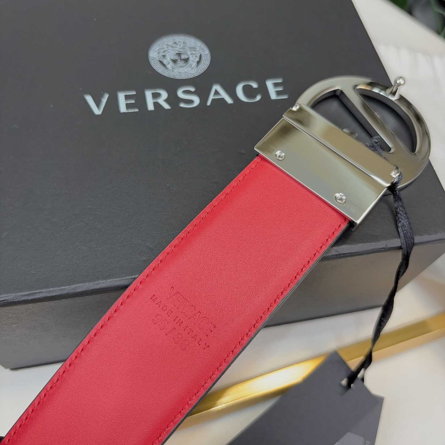 Versace Leather Belt   40mm - DesignerGu