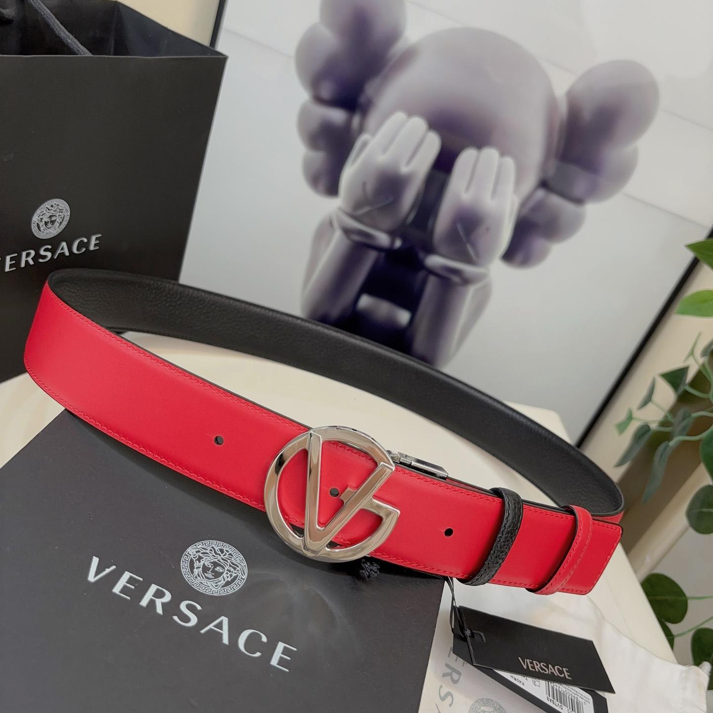 Versace Leather Belt   40mm - DesignerGu