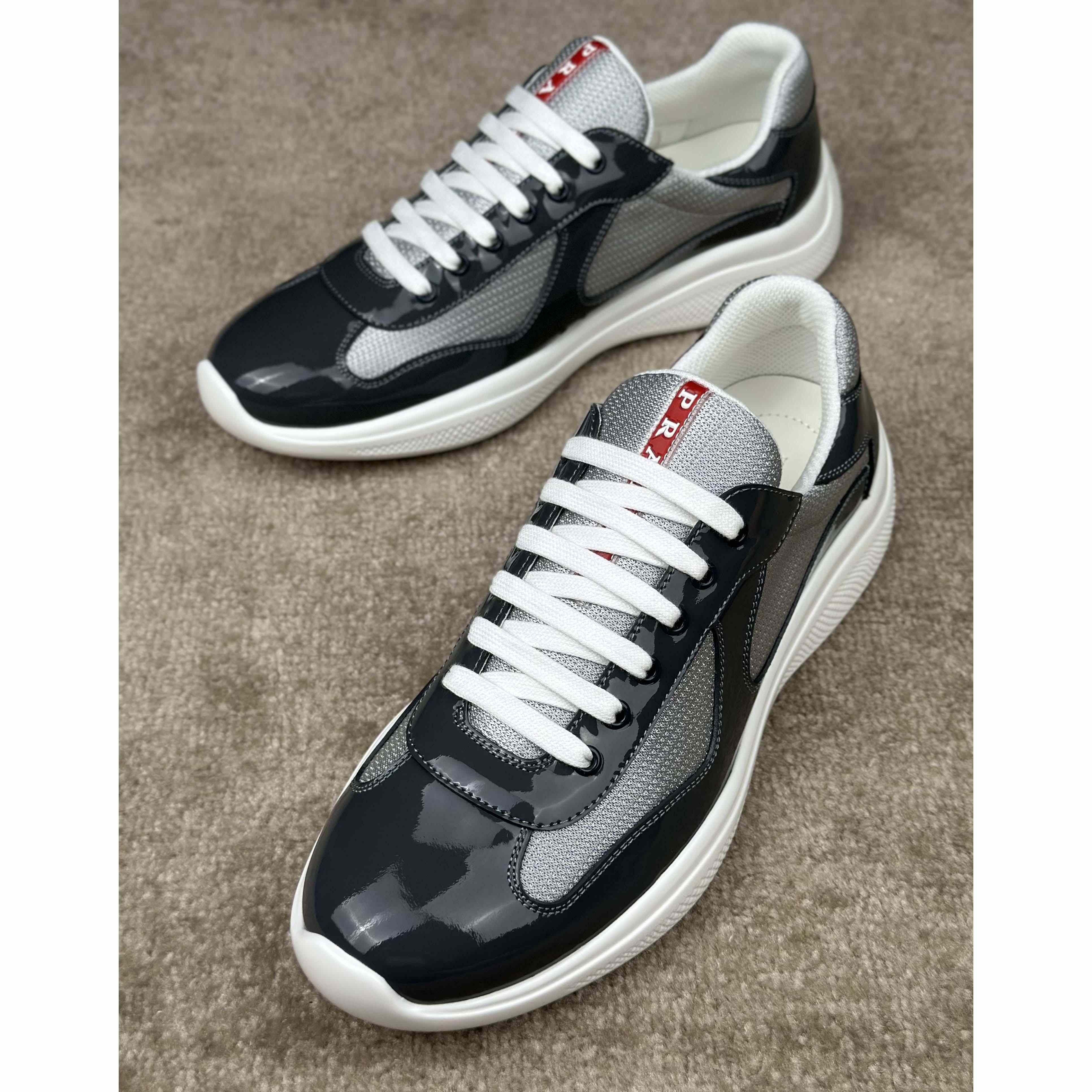 Prada Patent leather And Technical Fabric Prada America's Cup Sneakers - 