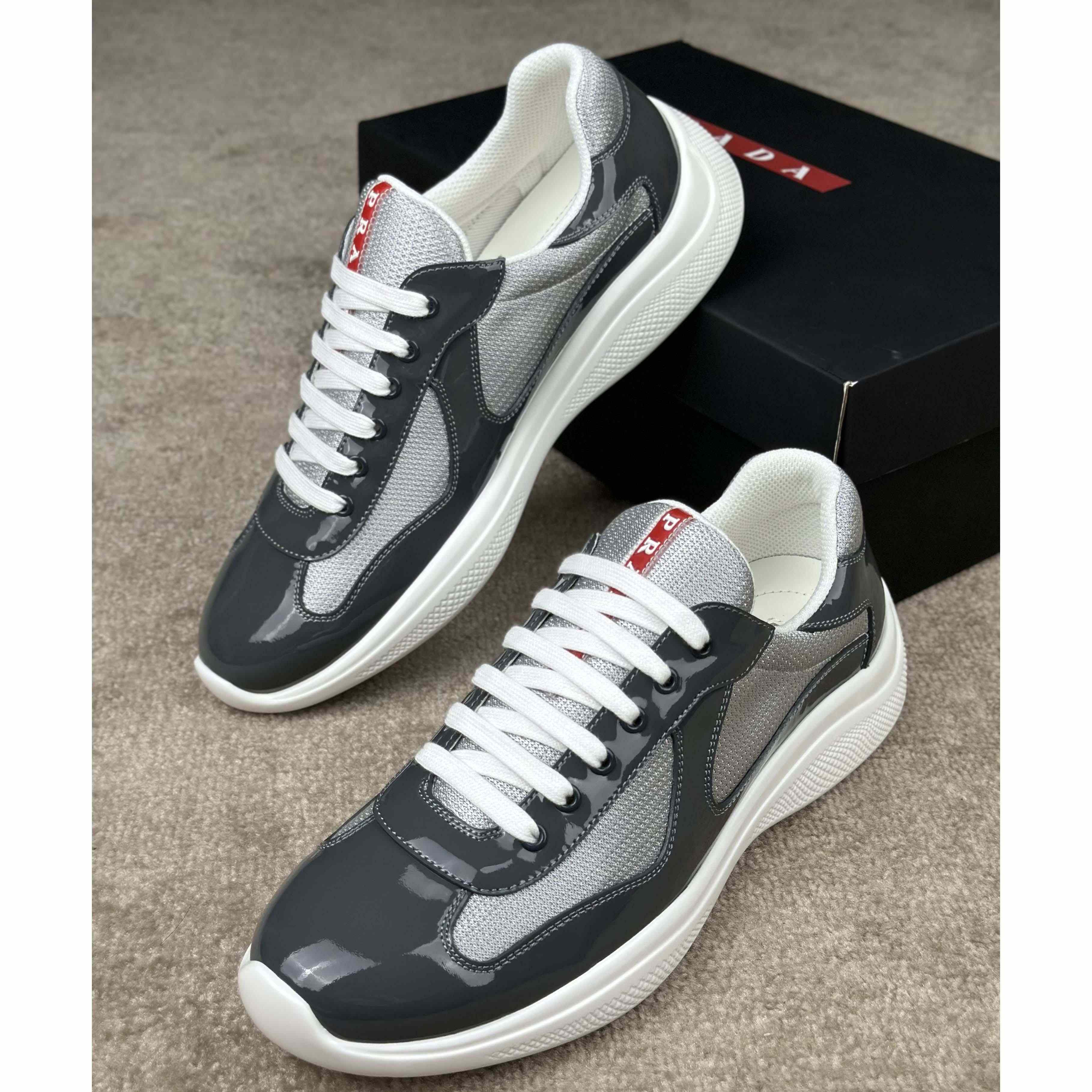 Prada Patent leather And Technical Fabric Prada America's Cup Sneakers - 