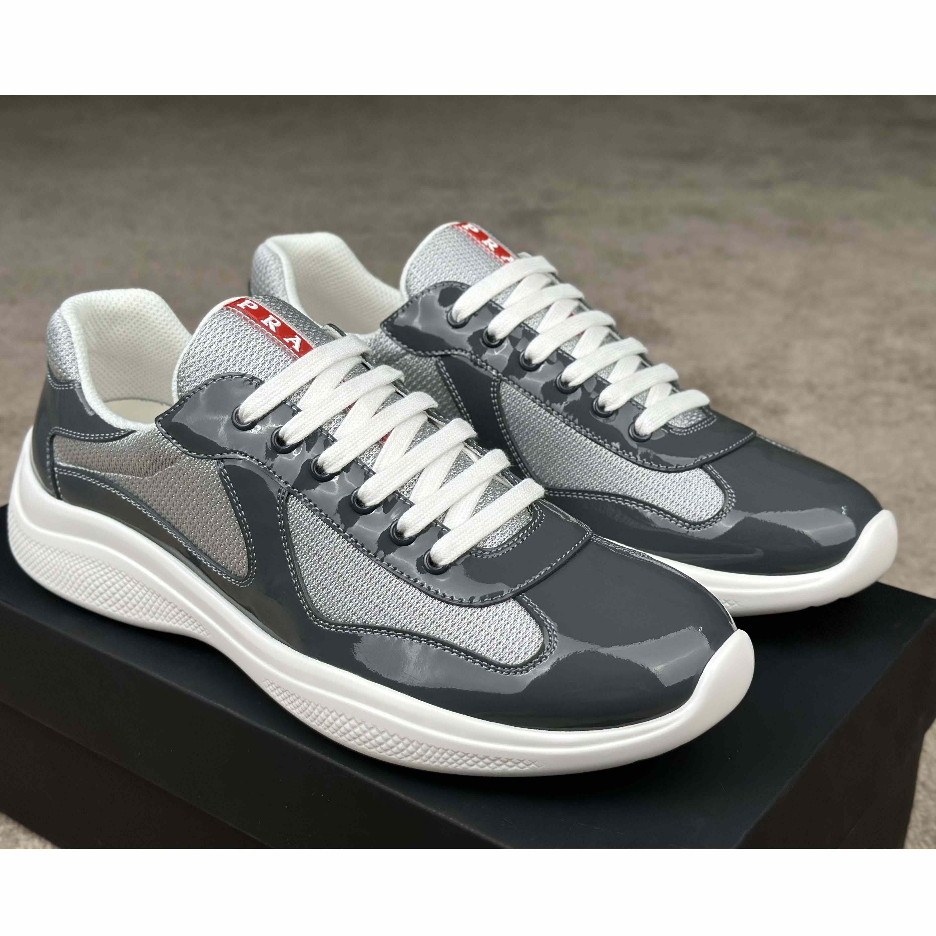 Prada Patent leather And Technical Fabric Prada America's Cup Sneakers - DesignerGu