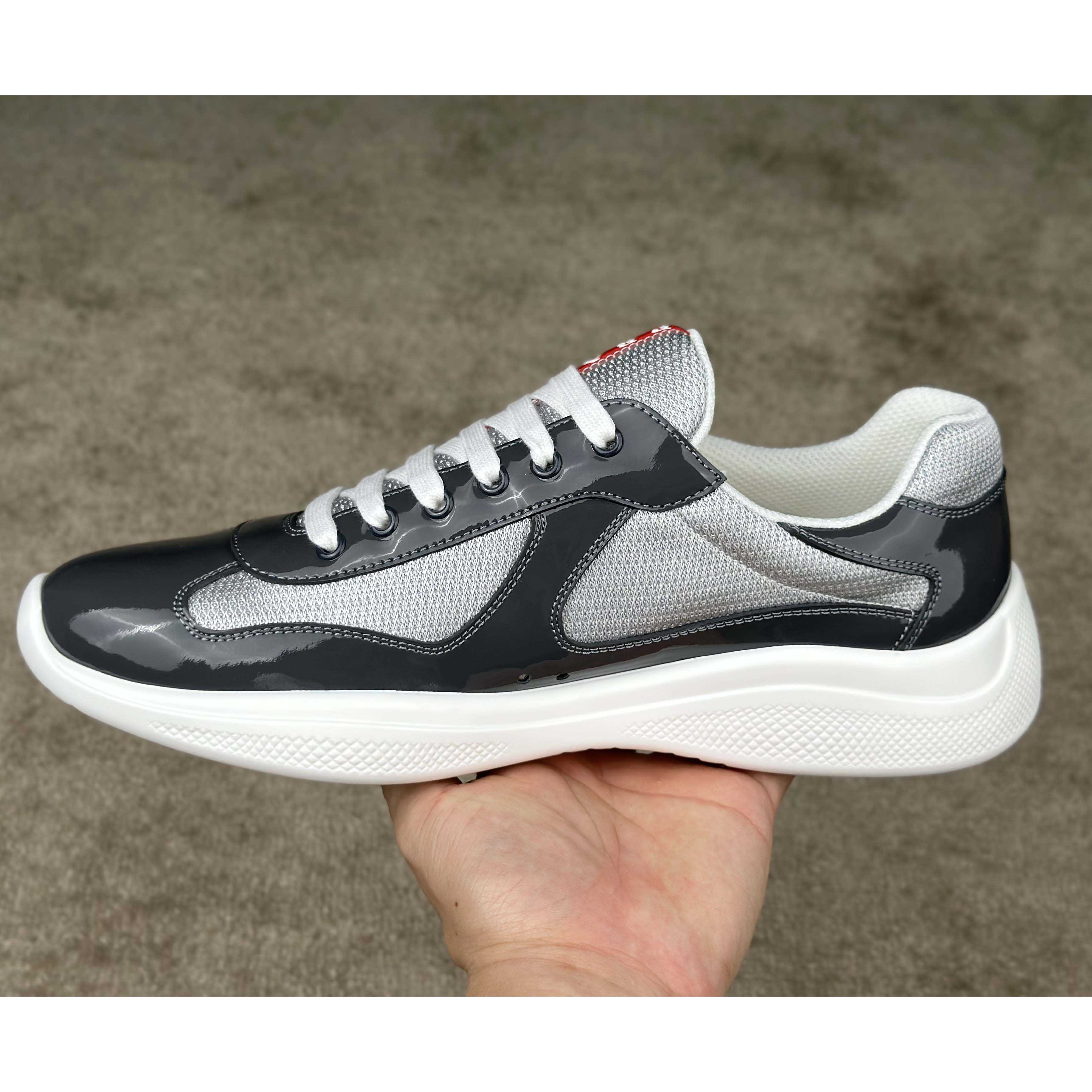 Prada Patent leather And Technical Fabric Prada America's Cup Sneakers - 