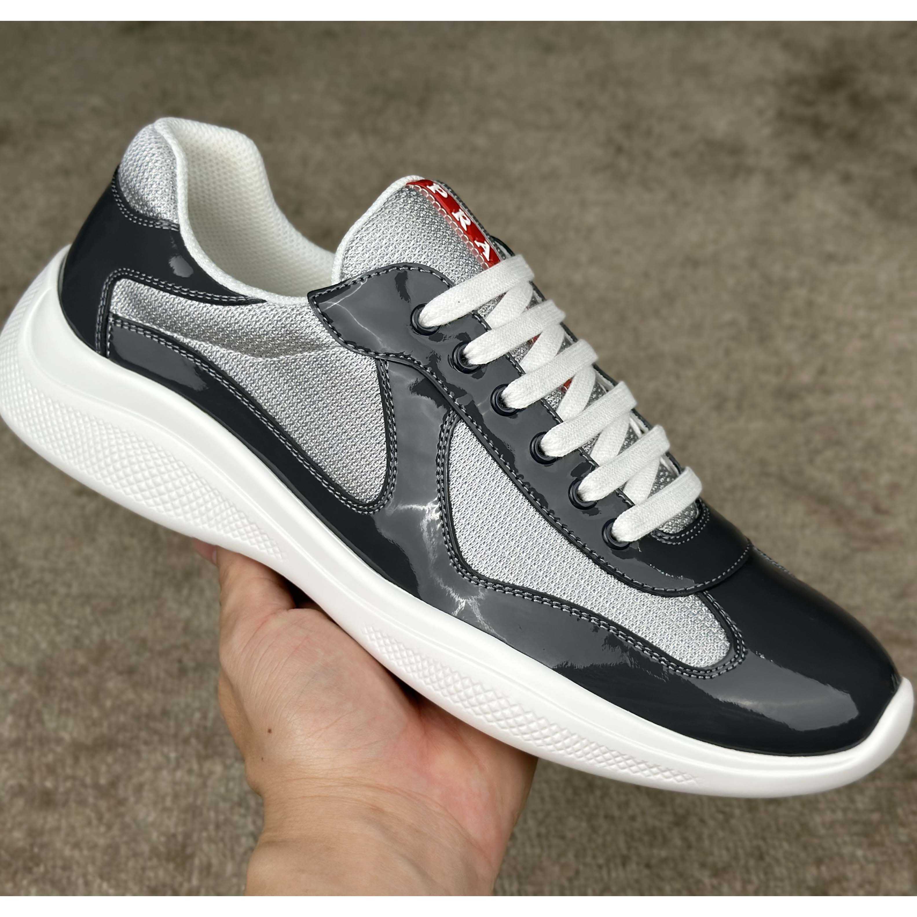 Prada Patent leather And Technical Fabric Prada America's Cup Sneakers - 