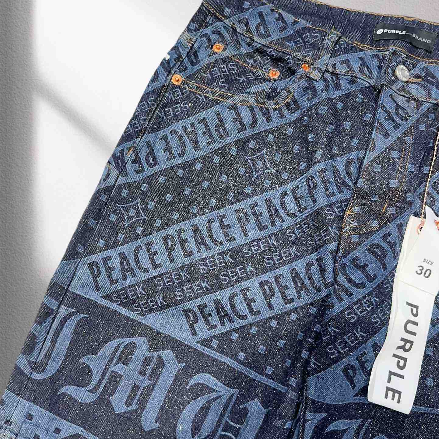 Purple-Brand Denim Shorts    6001 - DesignerGu