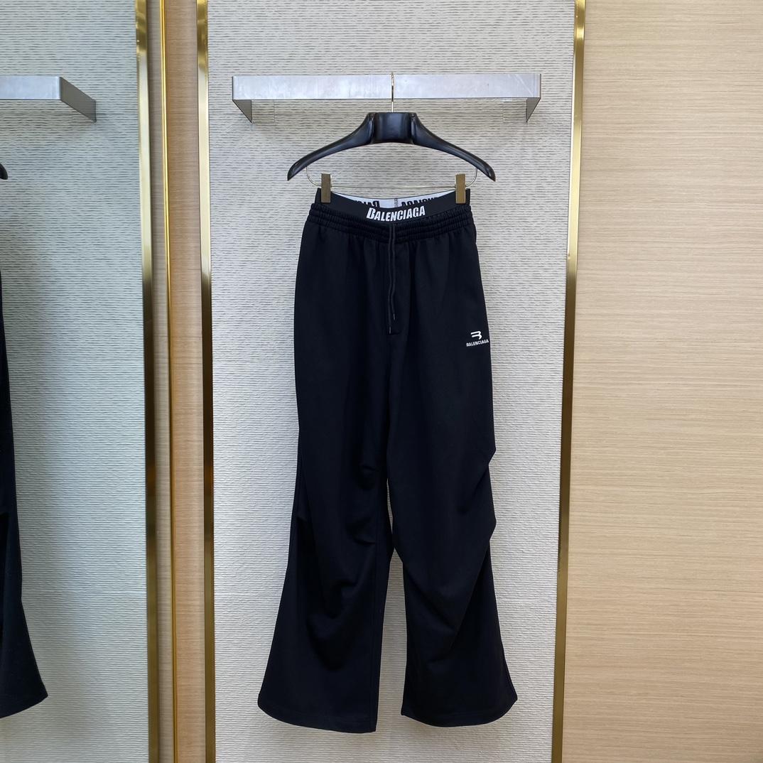 Balenciaga New Sporty B Trompe L'oeil Waistband Baggy Sweatpants - DesignerGu
