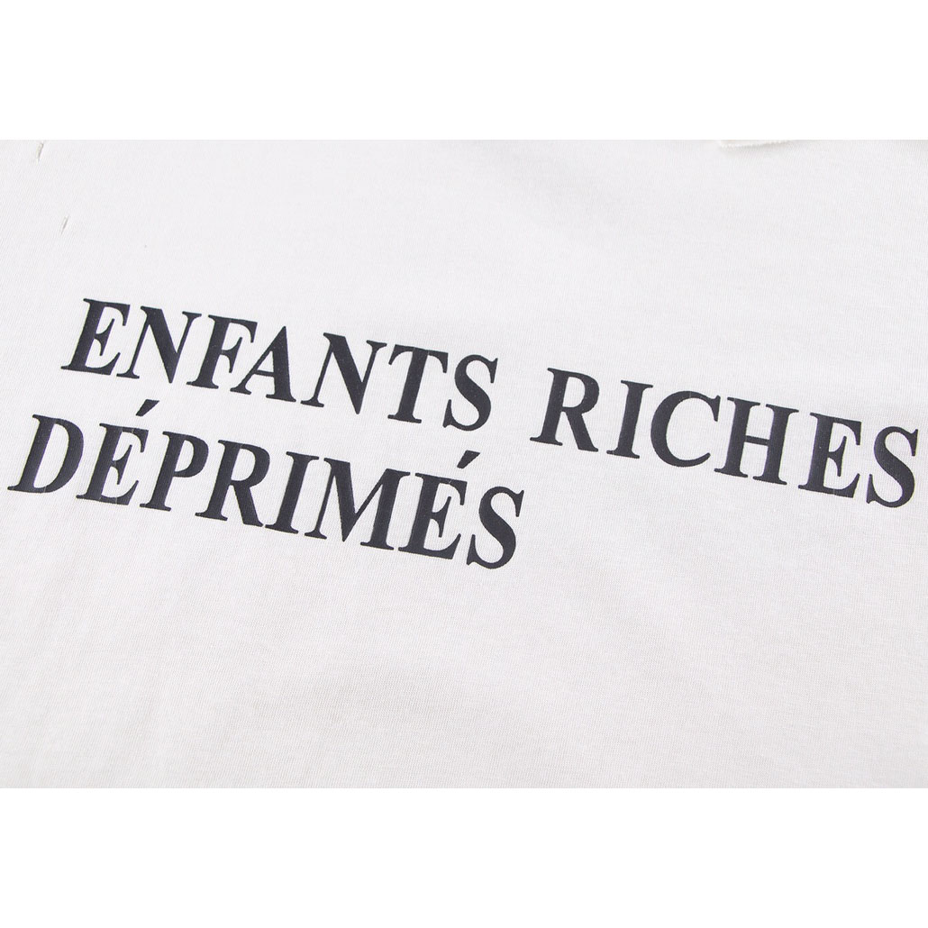 Enfants Riches Déprimés Cropped Distressed Logo-Print Cotton-Jersey - DesignerGu
