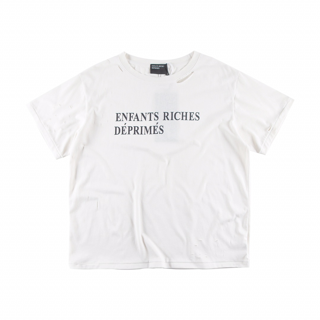 Enfants Riches Déprimés Cropped Distressed Logo-Print Cotton-Jersey - DesignerGu