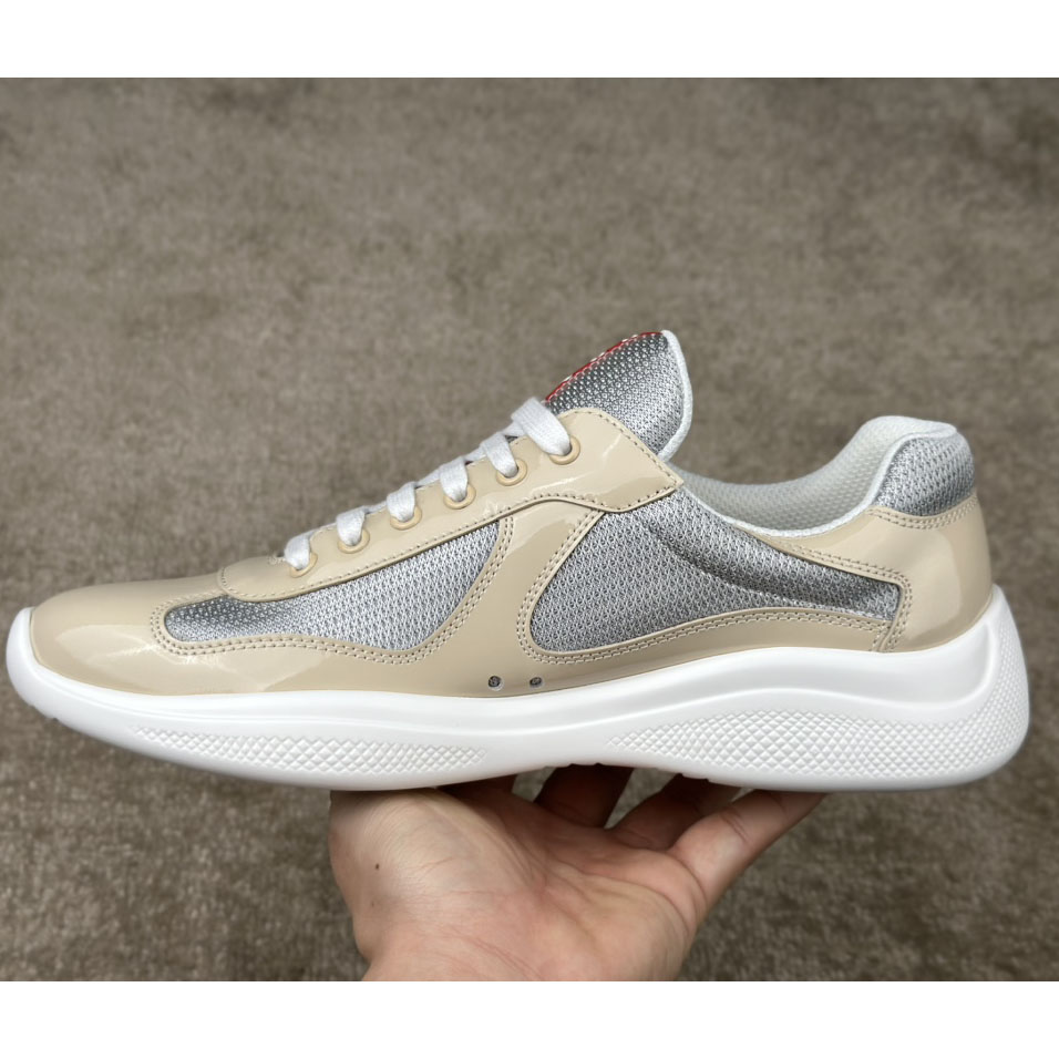 Prada America's Cup Patent Leather And Bike Fabric Sneakers - DesignerGu