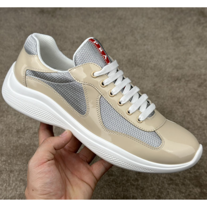 Prada America's Cup Patent Leather And Bike Fabric Sneakers - DesignerGu