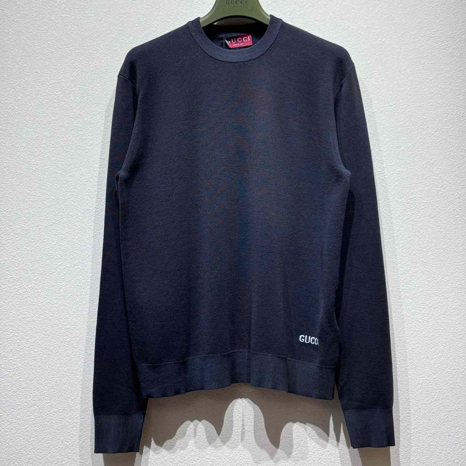 Gucci Silk Cotton Jumper With Intarsia - DesignerGu
