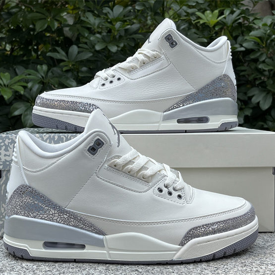 Air Jordan 3 “Sail/Metallic Silver” Sneakers   CK9246-100 - DesignerGu