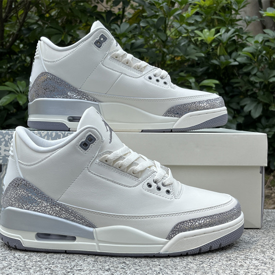 Air Jordan 3 “Sail/Metallic Silver” Sneakers   CK9246-100 - DesignerGu