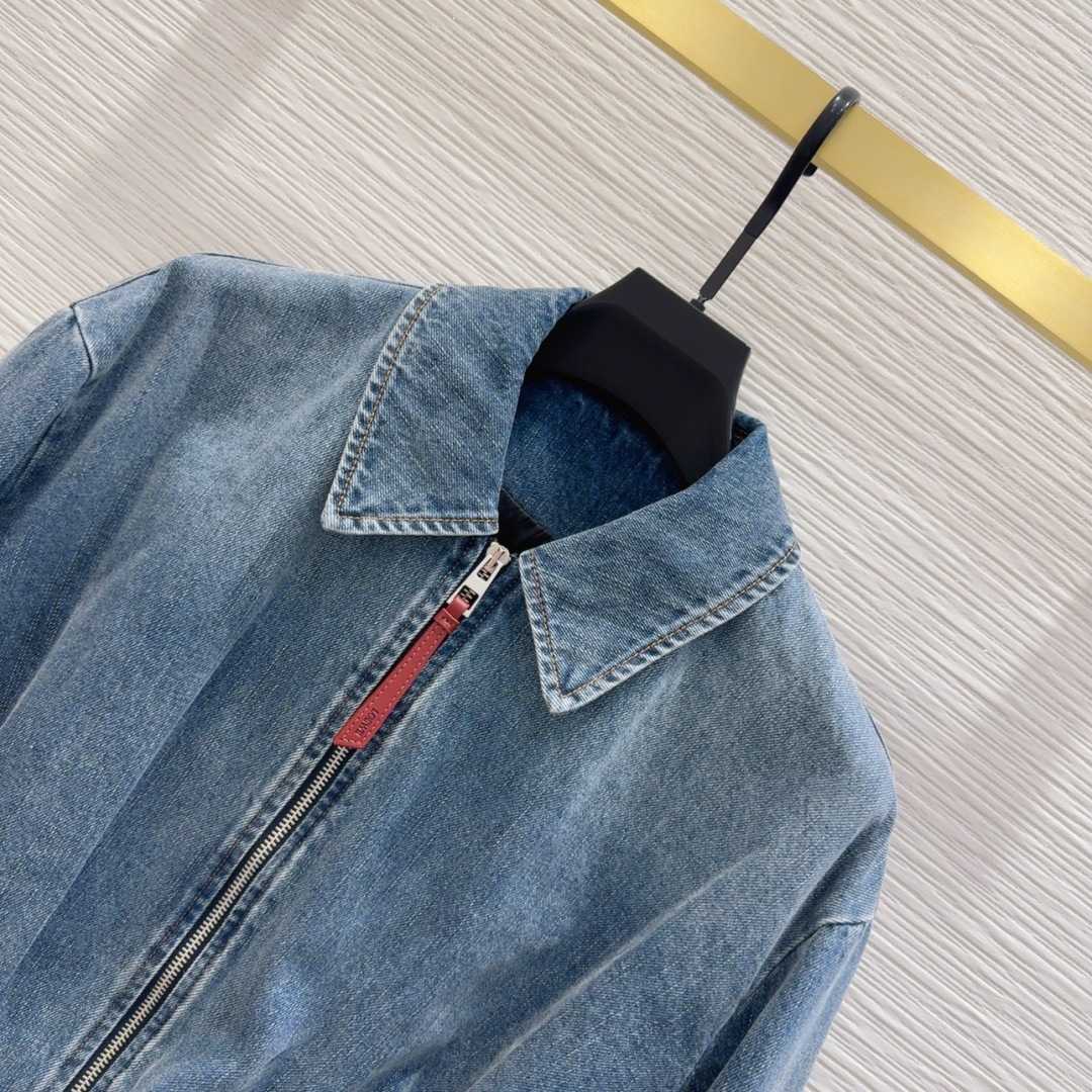 Loewe Women's Blue Draped Denim Jacket - DesignerGu