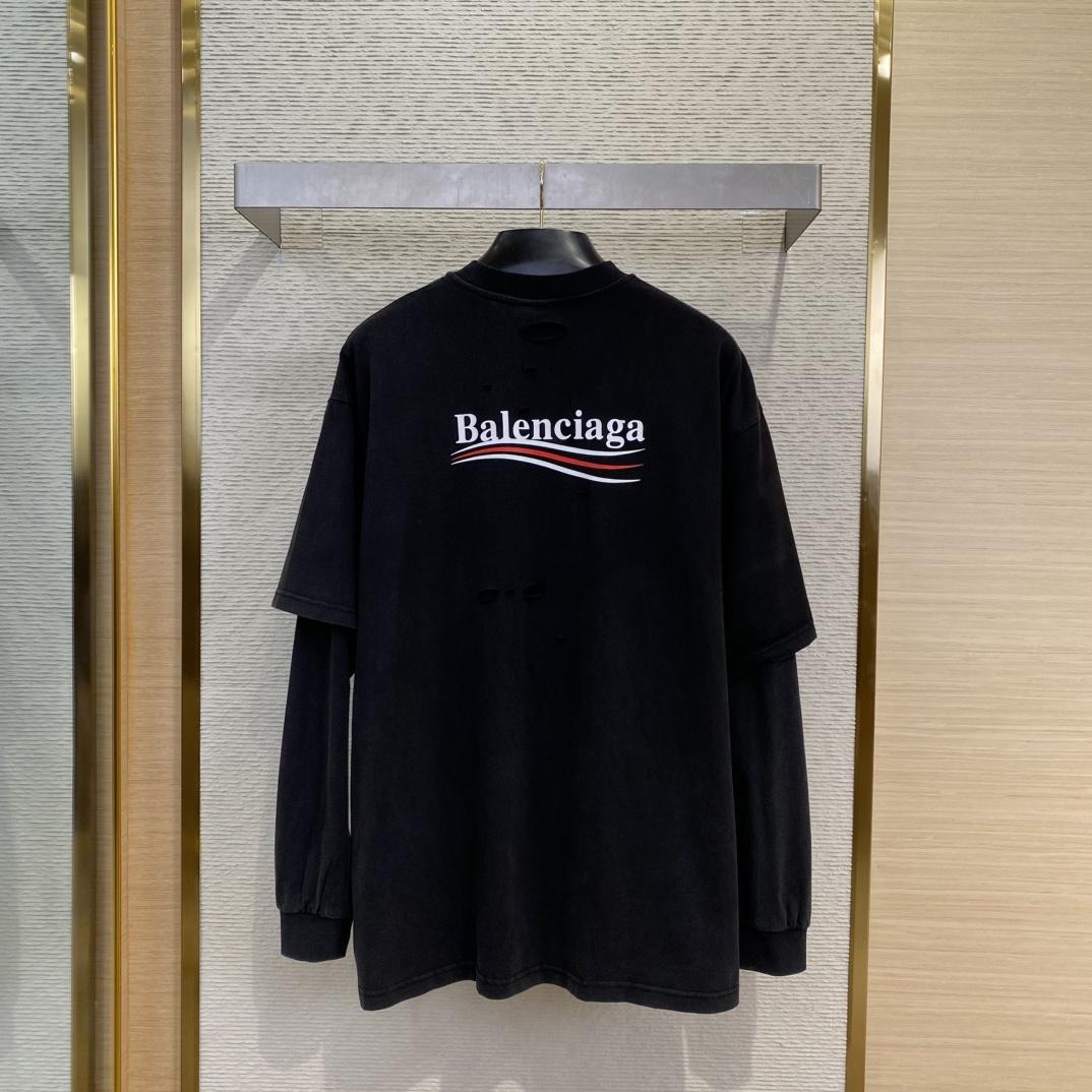 Balenciaga Political Campaign Layered T-shirt In Black - DesignerGu