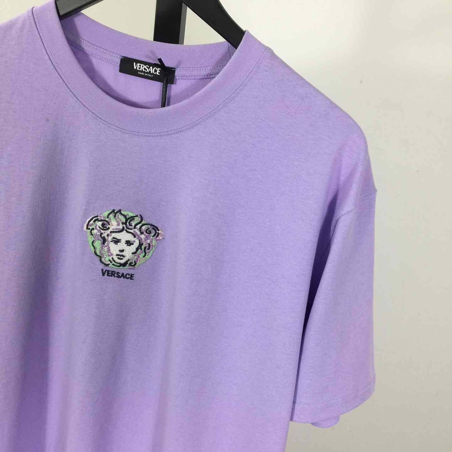 Versace Medusa Cotton T-shirt With Embroidery - DesignerGu