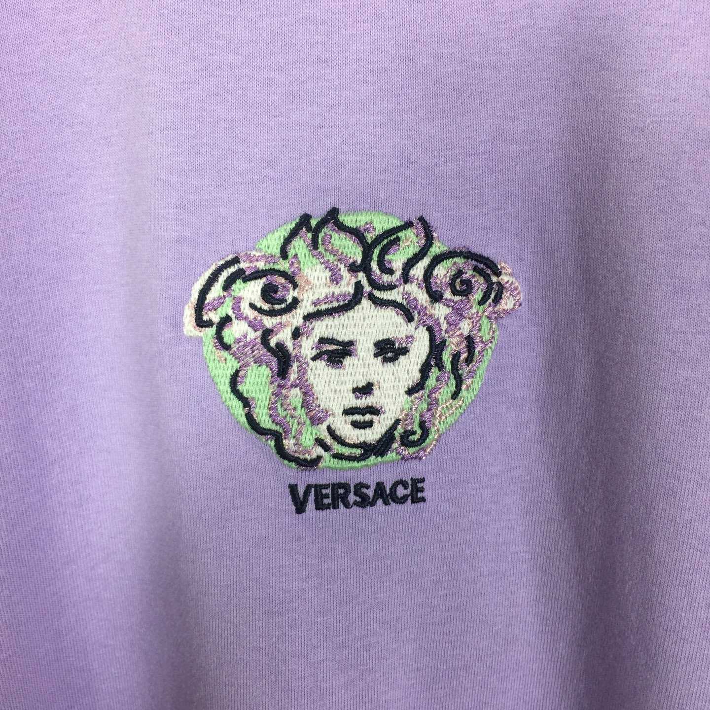Versace Medusa Cotton T-shirt With Embroidery - DesignerGu