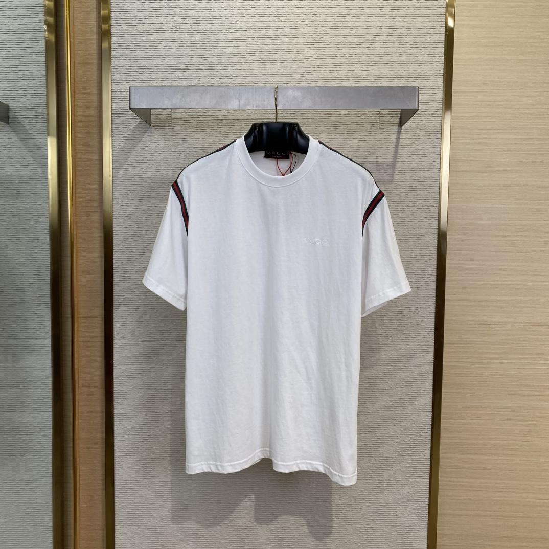 Gucci Cotton Jersey T-shirt With Web - DesignerGu