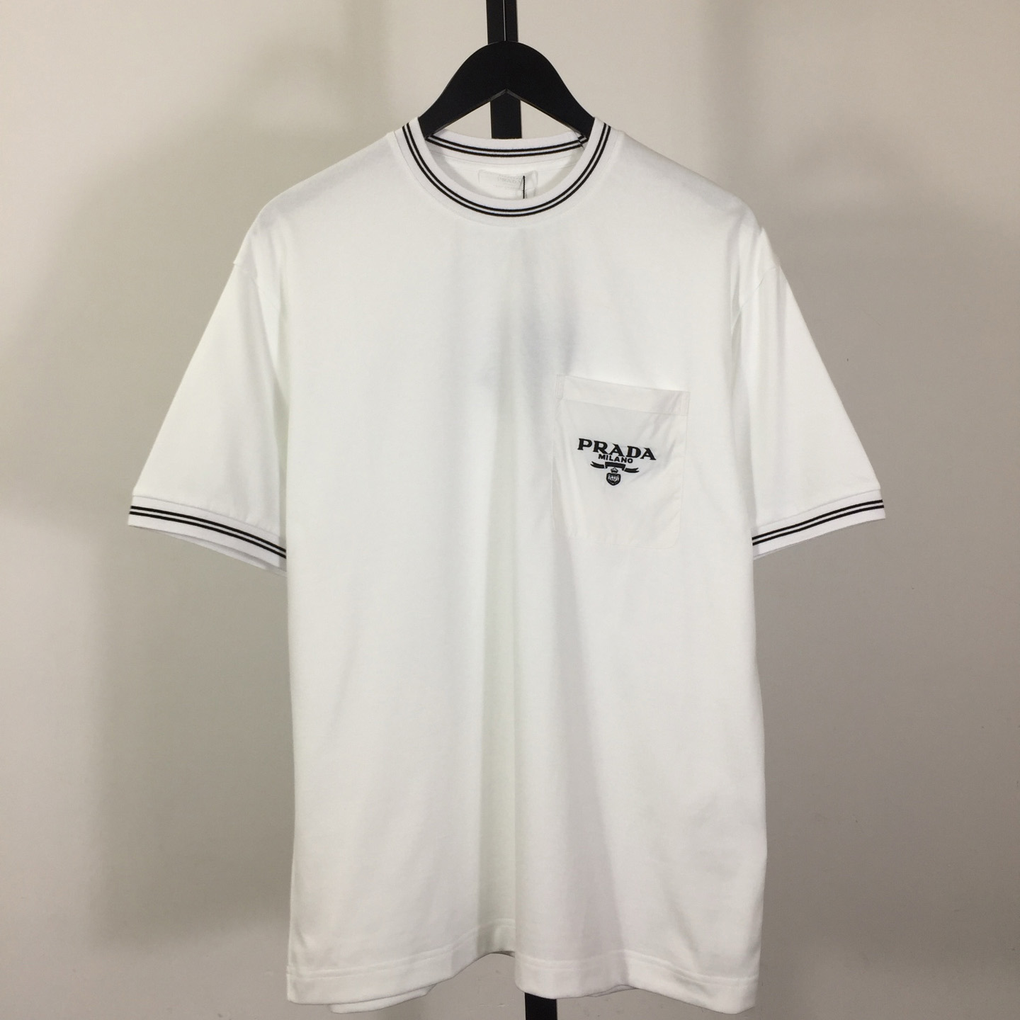 Prada T-shirt With Nylon Pocket And Letter Print - DesignerGu