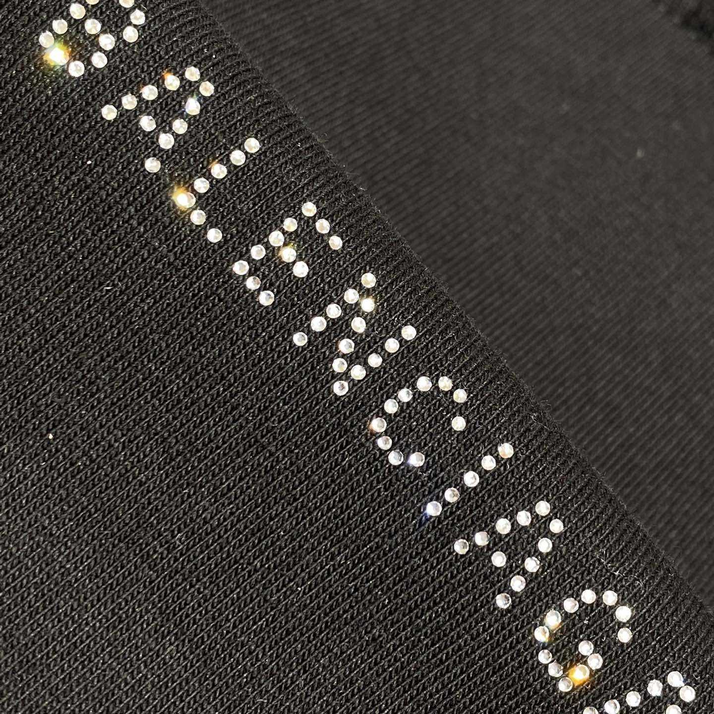 Balenciaga Back Strass Cropped T-Shirt in black - DesignerGu