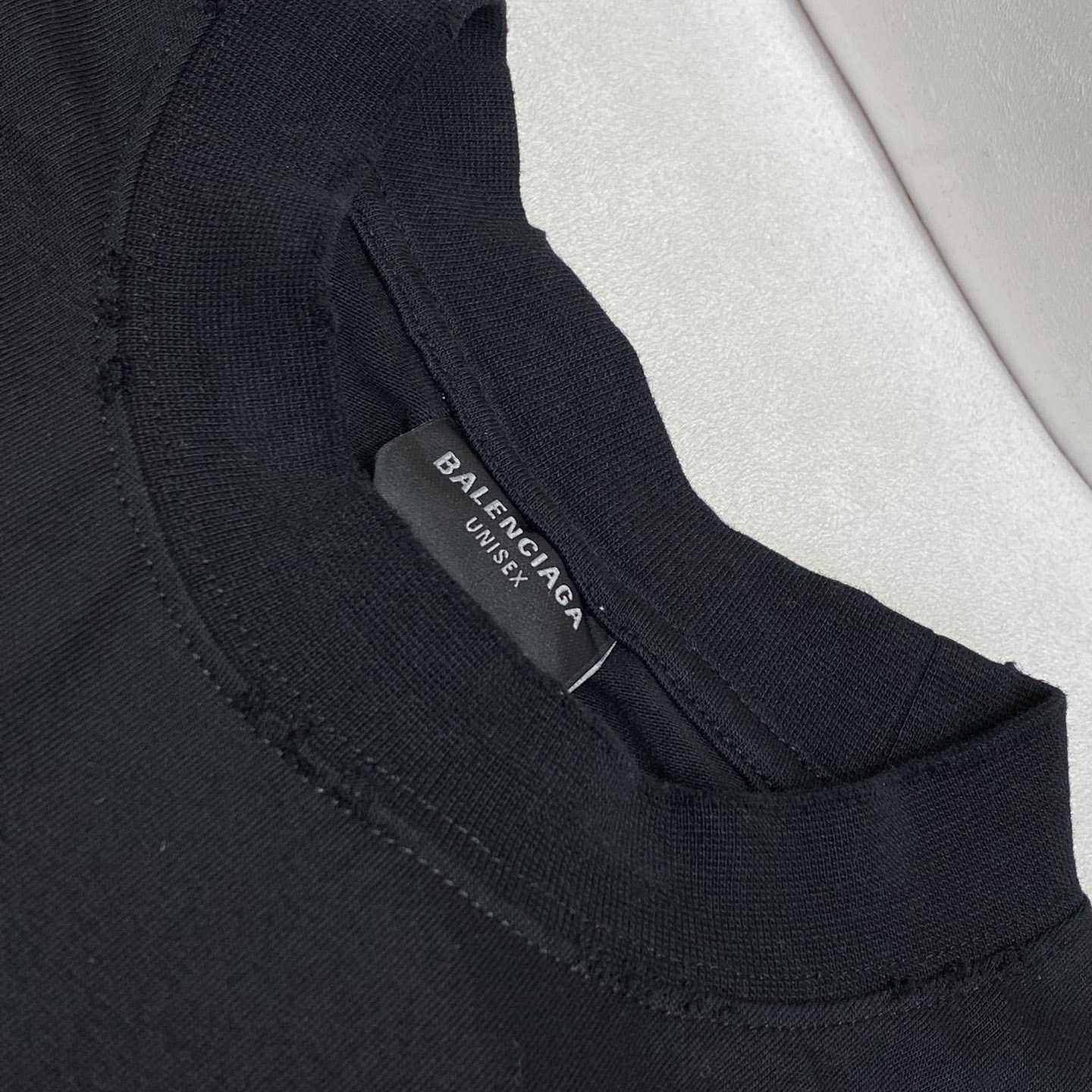 Balenciaga Back Strass Cropped T-Shirt in black - DesignerGu