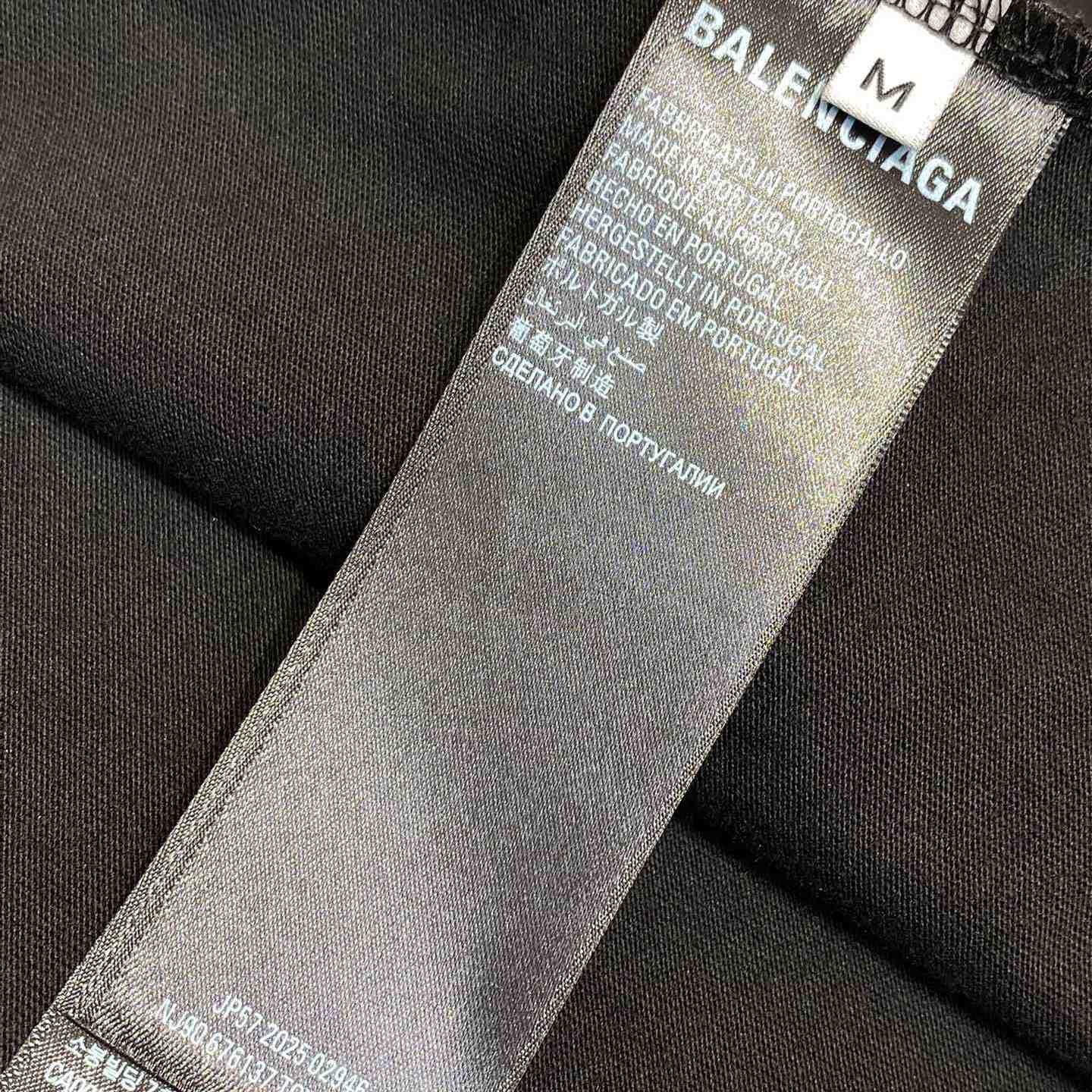 Balenciaga Back Strass Cropped T-Shirt in black - DesignerGu
