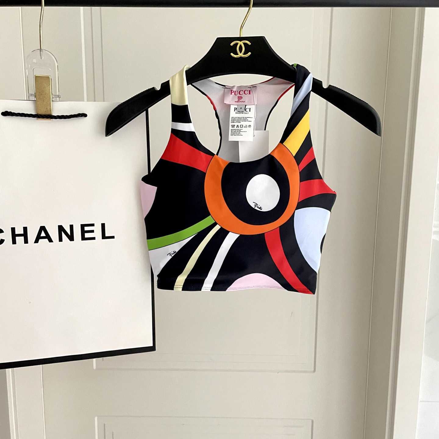 Pucci Iride-Print Crop Top And Leggings - DesignerGu