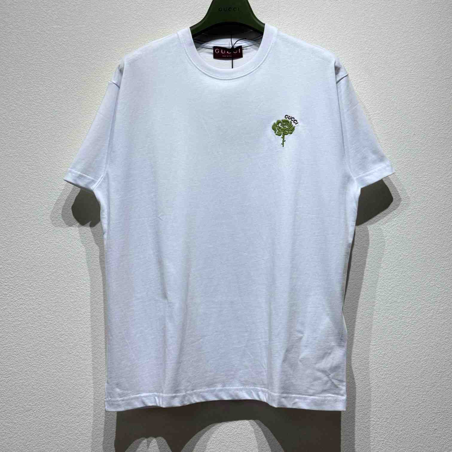 Gucci Cotton Jersey T-shirt With Embroidery  - DesignerGu