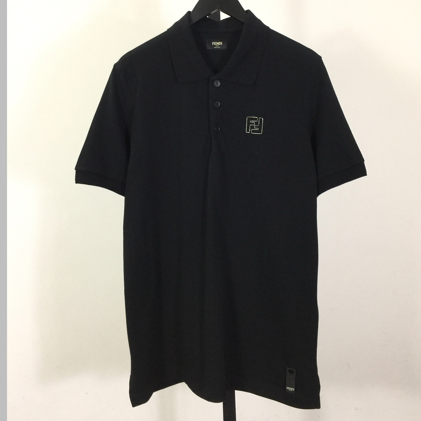 Fendi Black Cotton Polo Shirt - DesignerGu