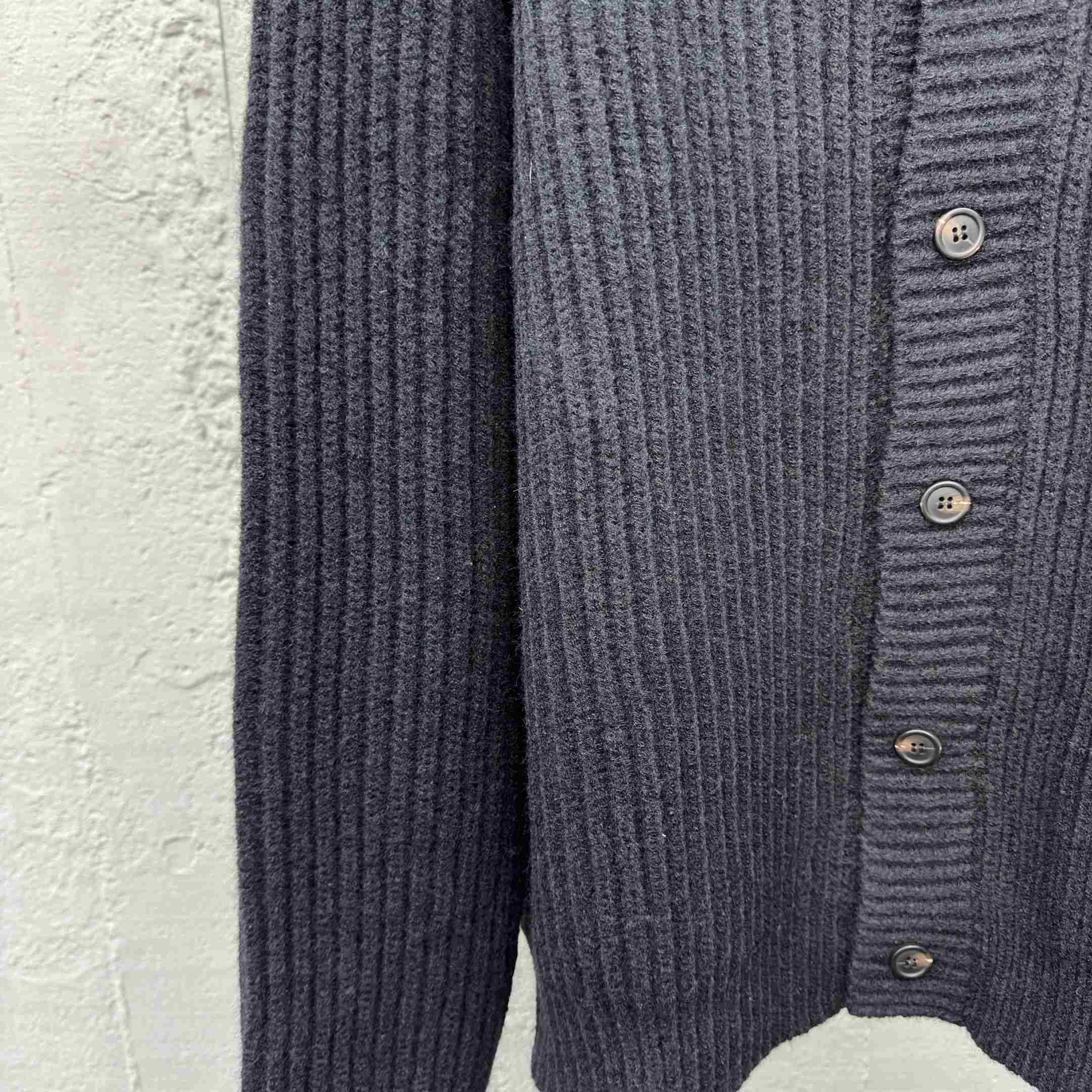 Prada Cashgora Button-Up Ribbed-Knitted Cardigan - DesignerGu