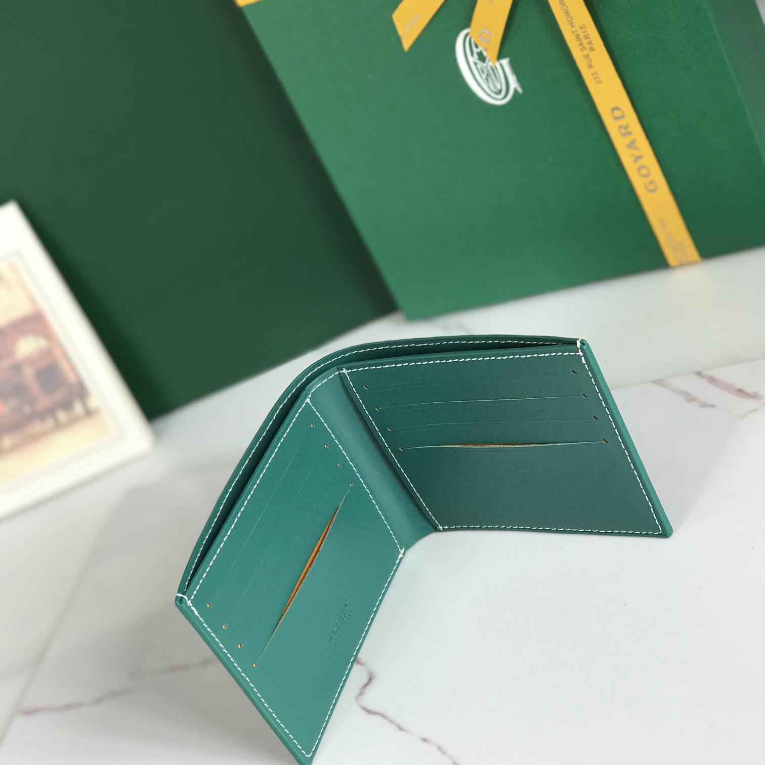 Goyard Short 8 Card Slots Billfold Wallet Green - DesignerGu