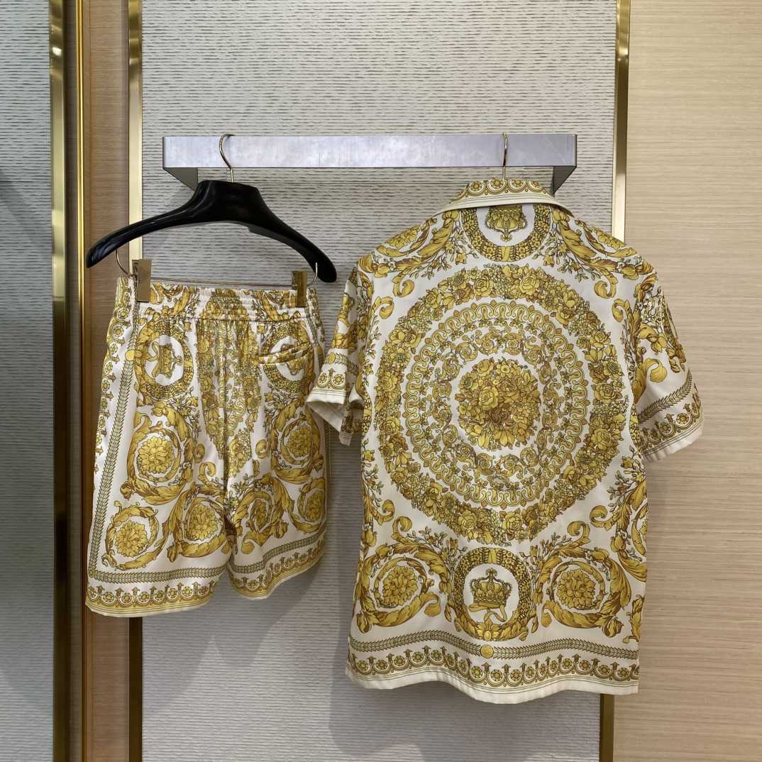 Versace Barocco Silk Shirt & Shorts  - DesignerGu