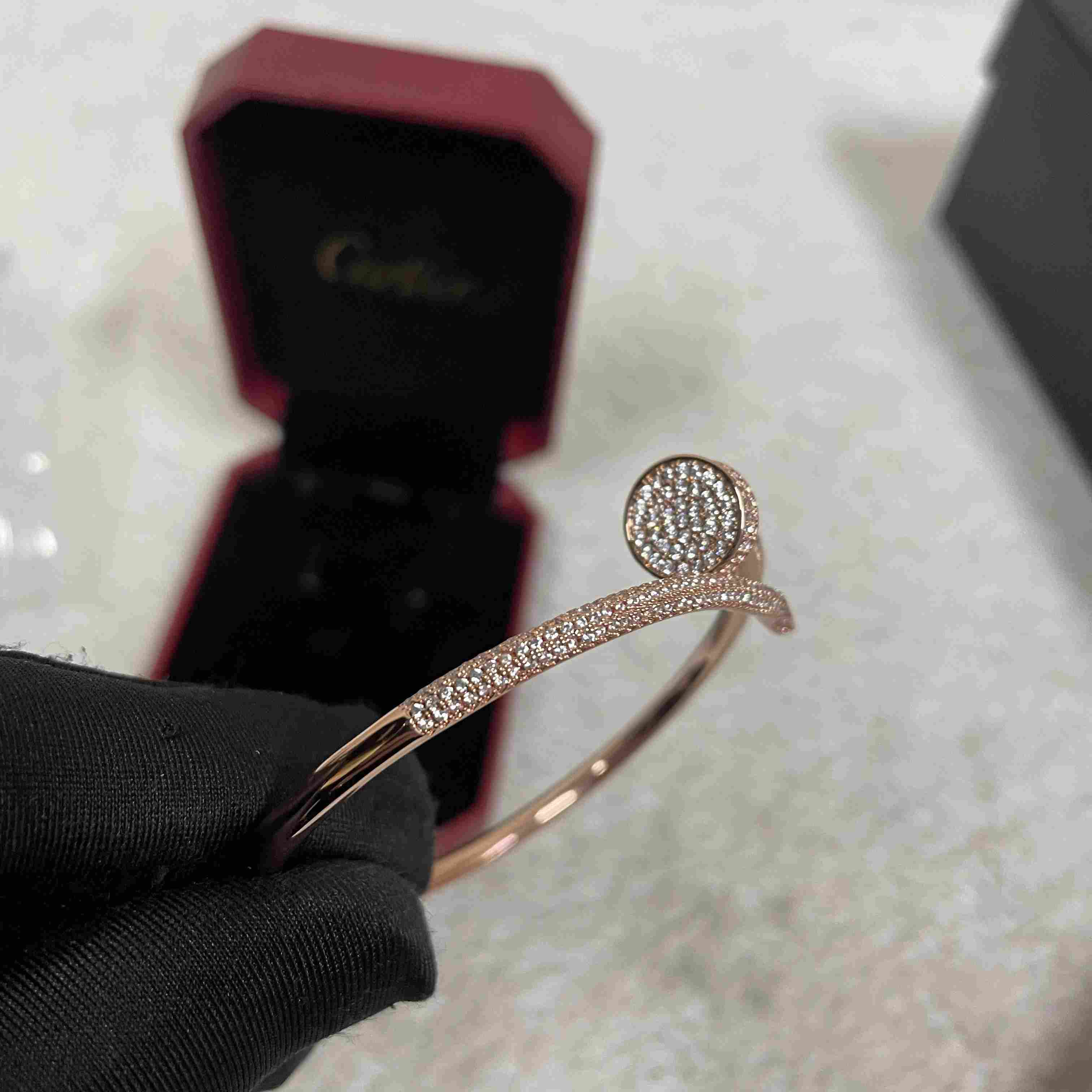 Cartier Juste un Clou Diamond Bracelets Rose Gold - DesignerGu
