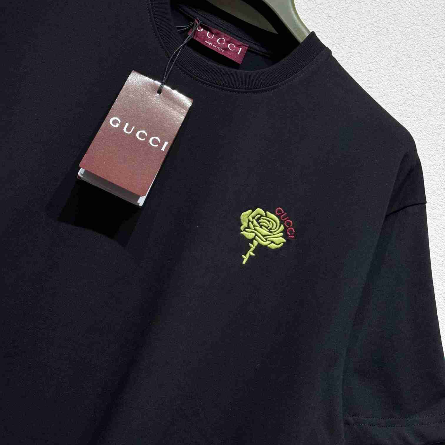 Gucci Cotton Jersey T-shirt With Embroidery  - DesignerGu