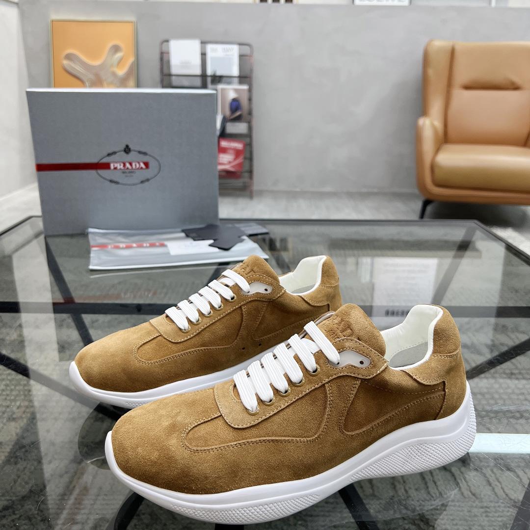 Prada America's Cup Suede Sneakers - DesignerGu