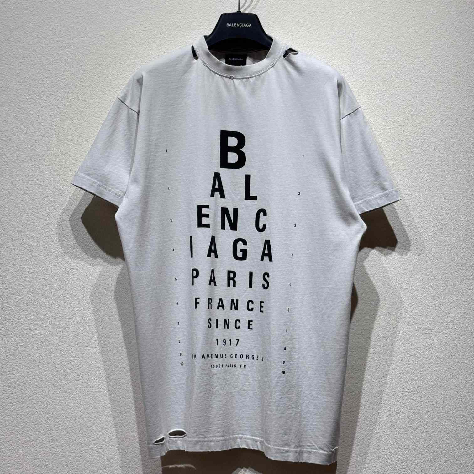 Balenciaga Optical T-Shirt Oversized In White - DesignerGu