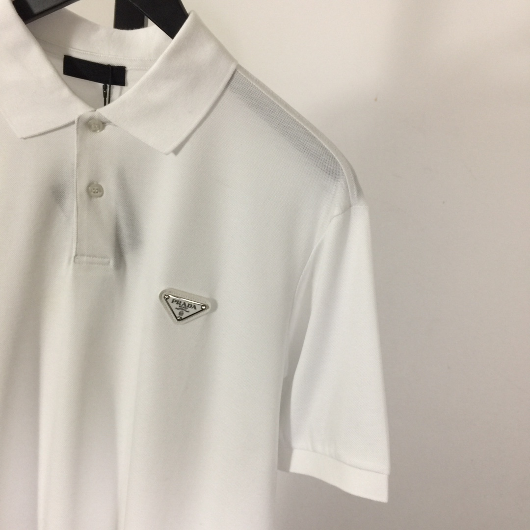 Prada Logo Cotton Polo Shirt - DesignerGu