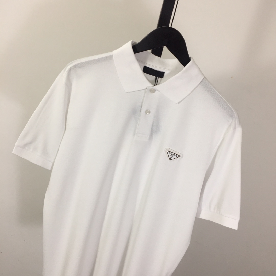 Prada Logo Cotton Polo Shirt - DesignerGu